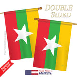 Myanmar Burma - Nationality Flags of the World Vertical Impressions Decorative Flags HG108324 Printed In USA