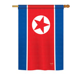 North Korea - Nationality Flags of the World Vertical Impressions Decorative Flags HG108328 Printed In USA