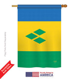 Saint Vincent and Grenadines - Nationality Flags of the World Vertical Impressions Decorative Flags HG108347 Printed In USA