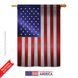 Steel Of Pride American Flag - Nationality Flags of the World Vertical Impressions Decorative Flags HG108393 Printed In USA