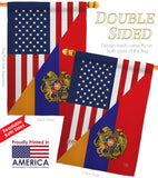 Armenia US Friendship - Nationality Flags of the World Vertical Impressions Decorative Flags HG108482 Made In USA
