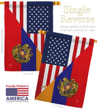 Armenia US Friendship - Nationality Flags of the World Vertical Impressions Decorative Flags HG108482 Made In USA