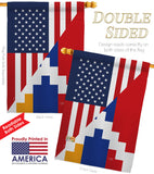 Republic of Artsakh US Friendship - Nationality Flags of the World Vertical Impressions Decorative Flags HG108483 Made In USA