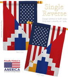 Republic of Artsakh US Friendship - Nationality Flags of the World Vertical Impressions Decorative Flags HG108483 Made In USA