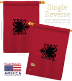 Albania - Nationality Flags of the World Vertical Impressions Decorative Flags HG140003 Made In USA