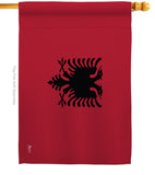 Albania - Nationality Flags of the World Vertical Impressions Decorative Flags HG140003 Made In USA