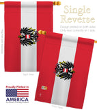 Austria w/Eagle - Nationality Flags of the World Vertical Impressions Decorative Flags HG140016 Made In USA