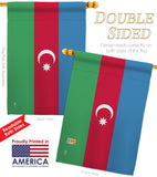 Azerbaijan - Nationality Flags of the World Vertical Impressions Decorative Flags HG140018 Made In USA