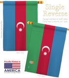 Azerbaijan - Nationality Flags of the World Vertical Impressions Decorative Flags HG140018 Made In USA