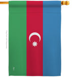 Azerbaijan - Nationality Flags of the World Vertical Impressions Decorative Flags HG140018 Made In USA