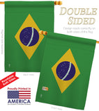 Brazil - Nationality Flags of the World Vertical Impressions Decorative Flags HG140037 Made In USA