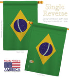 Brazil - Nationality Flags of the World Vertical Impressions Decorative Flags HG140037 Made In USA