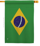 Brazil - Nationality Flags of the World Vertical Impressions Decorative Flags HG140037 Made In USA