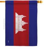 Cambodia - Nationality Flags of the World Vertical Impressions Decorative Flags HG140044 Made In USA