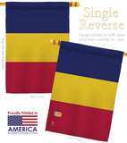 Chad - Nationality Flags of the World Vertical Impressions Decorative Flags HG140050 Made In USA