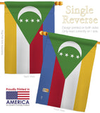 Comoros - Nationality Flags of the World Vertical Impressions Decorative Flags HG140056 Made In USA