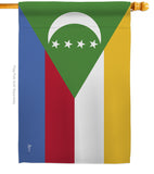 Comoros - Nationality Flags of the World Vertical Impressions Decorative Flags HG140056 Made In USA
