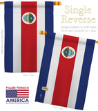 Costa Rica - Nationality Flags of the World Vertical Impressions Decorative Flags HG140060 Made In USA