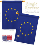 European - Nationality Flags of the World Vertical Impressions Decorative Flags HG140081 Made In USA