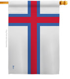 Faroe Islands - Nationality Flags of the World Vertical Impressions Decorative Flags HG140083 Made In USA