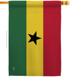 Ghana - Nationality Flags of the World Vertical Impressions Decorative Flags HG140092 Made In USA