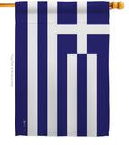 Greece - Nationality Flags of the World Vertical Impressions Decorative Flags HG140094 Made In USA