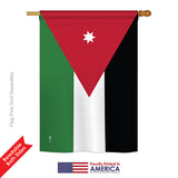 Jordan - Nationality Flags of the World Vertical Impressions Decorative Flags HG140123 Printed In USA