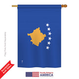 Kosovo - Nationality Flags of the World Vertical Impressions Decorative Flags HG140124 Printed In USA