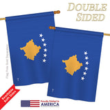 Kosovo - Nationality Flags of the World Vertical Impressions Decorative Flags HG140124 Printed In USA