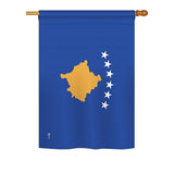 Kosovo - Nationality Flags of the World Vertical Impressions Decorative Flags HG140124 Printed In USA