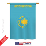 Kazakhstan - Nationality Flags of the World Vertical Impressions Decorative Flags HG140125 Printed In USA