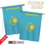 Kazakhstan - Nationality Flags of the World Vertical Impressions Decorative Flags HG140125 Printed In USA