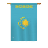 Kazakhstan - Nationality Flags of the World Vertical Impressions Decorative Flags HG140125 Printed In USA