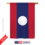 Laos - Nationality Flags of the World Vertical Impressions Decorative Flags HG140132 Printed In USA