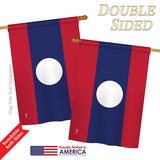 Laos - Nationality Flags of the World Vertical Impressions Decorative Flags HG140132 Printed In USA