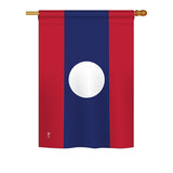 Laos - Nationality Flags of the World Vertical Impressions Decorative Flags HG140132 Printed In USA