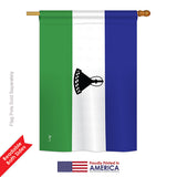 Lesotho - Nationality Flags of the World Vertical Impressions Decorative Flags HG140135 Printed In USA