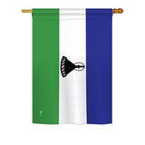 Lesotho - Nationality Flags of the World Vertical Impressions Decorative Flags HG140135 Printed In USA