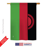 Malawi - Nationality Flags of the World Vertical Impressions Decorative Flags HG140145 Printed In USA