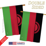 Malawi - Nationality Flags of the World Vertical Impressions Decorative Flags HG140145 Printed In USA