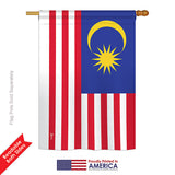 Malaysia - Nationality Flags of the World Vertical Impressions Decorative Flags HG140146 Printed In USA