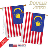 Malaysia - Nationality Flags of the World Vertical Impressions Decorative Flags HG140146 Printed In USA