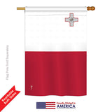 Malta - Nationality Flags of the World Vertical Impressions Decorative Flags HG140149 Printed In USA