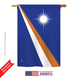 Marshall Islands - Nationality Flags of the World Vertical Impressions Decorative Flags HG140150 Printed In USA