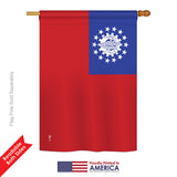 Myanmar - Nationality Flags of the World Vertical Impressions Decorative Flags HG140153 Printed In USA