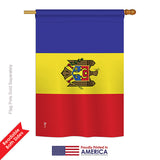 Moldova - Nationality Flags of the World Vertical Impressions Decorative Flags HG140156 Printed In USA