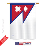 Nepal - Nationality Flags of the World Vertical Impressions Decorative Flags HG140165 Printed In USA