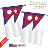 Nepal - Nationality Flags of the World Vertical Impressions Decorative Flags HG140165 Printed In USA