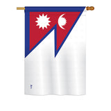 Nepal - Nationality Flags of the World Vertical Impressions Decorative Flags HG140165 Printed In USA