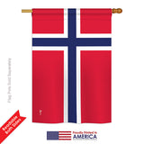 Norway - Nationality Flags of the World Vertical Impressions Decorative Flags HG140174 Printed In USA